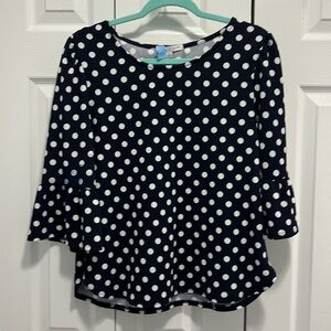 Navy Polka Dot Women's Top